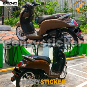 stiker skotlet coklat glossy sticker scotlet brown kilat
