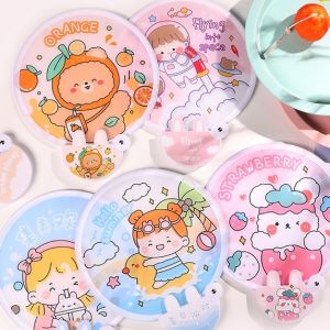Quạt cầm tay tự bung gấp gọn tiện lợi họa tiết hoạt hình Quạt vải mini cầm tay học sinh sinh viên văn phòng