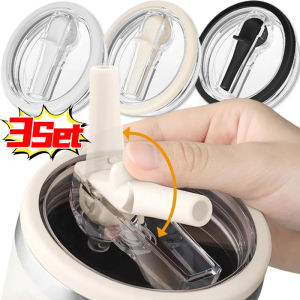 3PCS Tumbler Flip Straw Lid Replacement Fit for Stanley Mugs Spill Proof Splash Resistant 40oz Tumbler Lids Straw Cup Cover