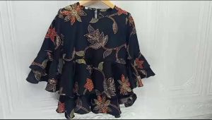 BLOUSE/BLUS BATIK ATASAN ANAK 2-7 TAHUN TANGAN TEROMPET DAN BADAN TEROMPET