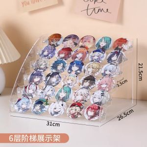 Bajie Grain Display Stand Staircase Desktop Nail Polish Color Paper Anime Cartoon Themed Flowing Hemp Organizer Multi-layer Transparent