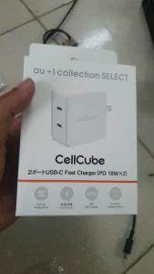 Cốc Sạc nhanh CellCube 2 cổng USB-C (PD 18W x 2) cho điện thoại máy tính bảng hàng xuất nhật nội địa