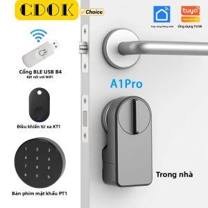 Khóa Thông Minh Bluetooth CDOK A1Pro Tuya Dành Cho Cửa Truyền Thống Có Tay Nắm - Mở Khóa Thông Minh Bằng Điều Khiển Từ Xa Mật Khẩu & Bluetooth