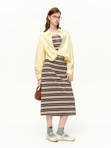 DUSHU | Stylish Sandwich Cookie Design Sleeveless Dress Set