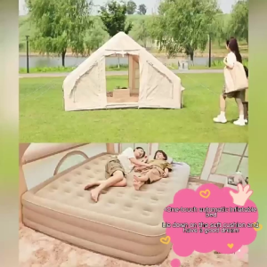 Inflatable bed double single inflatable bed family size suitable for camping with electric pump and storage bag