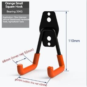 Bicycle Garage Heavy Storage Hook Warehouse Hardware Strong Load-Bearing Small/Medium Square Hook Tool Storage Wall Metal Hook