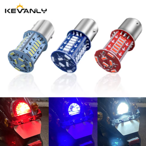 2PCS 1157 BAY15D LED Motorcycle Brake Light LED Bulb Flashing Turn Indicator Brake Lights Strobe DRL Red White Blue Tail Light