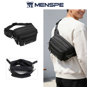 MENSPE Men Waist Bag Shoulder Bag Chest Bag Fashion Cross Body Bag Waterproof Bag Multi Layer Large Capacity Leisure Bag Street Bag Casual Bag Lightweight Messenger Bag Travel Bag Sports Bag