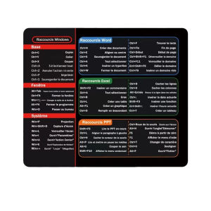Français French Windows Excel PPT Word Shortcuts Keys Mouse Pad Desk Mat Cheat Sheet Mousepad Office Users Non-Slip Deskpad