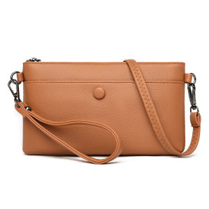 Womens Crossbody Bag 2025 New Fashion Envelope Small Bag Middle-Aged Womens Bag Moms Slant Bag Mobile Phone Bag Leather Texture