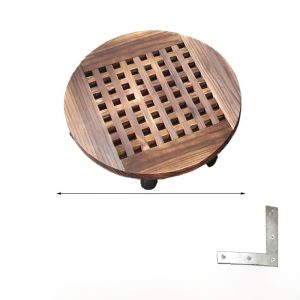 Indoor Plant Stand Base round Square Corrosion Resistant Wood Wheel Mobile Plant Pot Tray Pad High Riser Garden Furniture