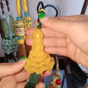 Dây Treo Xe Ô Tô Tượng Phật Bà Quan Âm Ngồi Đài Sen - Khánh Treo Xe Ô Tô Trang Trí Ô Tô Xe Hơi