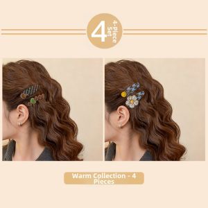 Korean Style Flower Wool Side Bang Hair Clip for Fine Hair