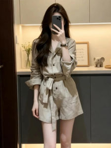 Ge·an·fei | Old Money Style Linen Waist-accentuating Slimming Summer Jumpsuit