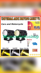 Pair High Quality Mini Driving Light High and Low Yellow/White Spot Lights LED Aniti Fog Universal Cars and Motorcycle
