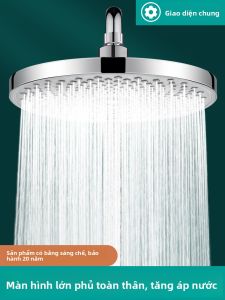MONLEYTA | Bộ vòi sen tăng áp có đầu phun mưa lớn Vòi sen tắm một đầu cố định có thể xoay kiểu Scandinavia ABS nhựa điều chỉnh áp suất