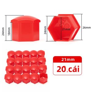 RYSJM | 20 Chiếc Nắp Đậy Ốc Bánh Xe Ô Tô 17mm/19mm/21mm Bộ Vít Nhựa Chống Bụi Có Màu Xanh Đen Đỏ Tự Động Hub Bu Lông Trang Trí Bên Ngoài
