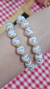 Tibetan Green Tara / Money Hook White Dzi Agate Bracelet