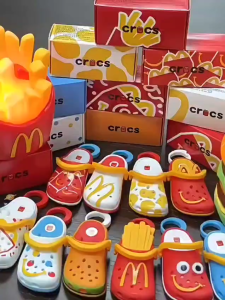 Crocs Mini Slipper Keychain Happy Meal Toys Figure Collectible Toy Desktop Decoration Kids Birthday Gifts