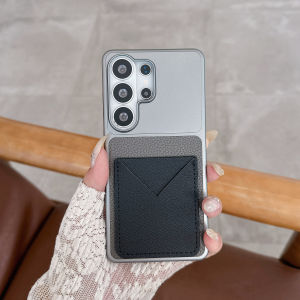 Luxury Litchi Leather V-Shaped Envelope Pocket Wallet For Samsung Galaxy S26 S25 S24 S23 Ultra FE Plus Camera Protection Cover