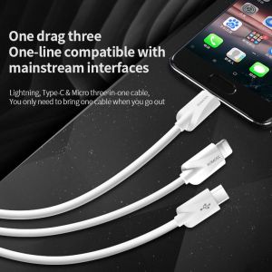 【SALE】MYTNG 3 in 1 USB Cable 1.2 M Original data cable Type C Cable USB Fast charging Cable Strong Braided Nylon Cable for Micro / for iPh/ Type-C