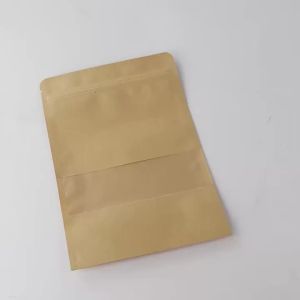 Túi Giấy Kraft Khóa Kéo Có Cửa Sổ 20/50 Chiếc Thực Phẩm Ăn Nhẹ Trà Tự Niêm Phong Túi Bảo Quản Kẹo Quà Tặng Đám Cưới Nhà Bao Bì