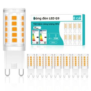3/8 Chiếc G9 Bóng Đèn LED 3W 220V Trắng Ấm Ngô Đèn Không Nhấp Nháy Cho Nhà Đèn Chùm Đèn Halogen Thay Thế 10000H Tuổi Thọ