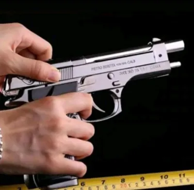 PROMO KOREK API PISTOL BARETTA 1:1 SILVER MIRIP DENGAN ASLINYA BISA DI KONGKANG