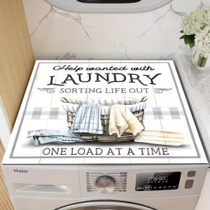 VIKAMA Simple Wooden Style Washing Machine Dust Mat Balcony Laundry Room Dirt-Resistant Countertop Mat Home Decoration