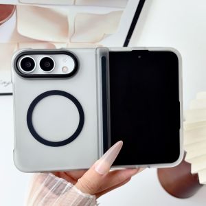 For iPhone Duo 18 Fold Business Translucent Hinge Protection for Magsafe Case for iPhone Duo 18ultra Magentic Shockproof Cover