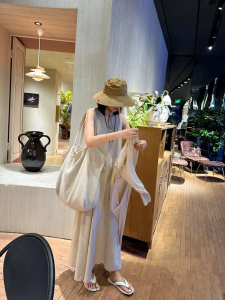 Túi Tote Dung Tích Lớn Bạch Tiya 2025 Túi Đeo Vai Nữ Đi Làm Thường Ngày Túi Xách Đa Năng Túi Mua Sắm Vải Lin Màu Trơn