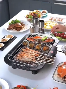 Panson เตาย่างไฟฟ้า เตาย่างบาร์บีคิว 1800W เตาปิ้งย่างไฟฟ้าไร้ควัน เตาปิ้งย่างไร้ควันปรับความร้อนได้ รุ่น เตาปิ้งย่าง ทำความสะอาดง่าย กำลังไฟสูง เหมาะสำหรับปาร์ตี้ เตาปิ้งย่างไร้ควัน เตาปิ้งย่างไฟฟ้า เตาปิ้งย่างไฟฟ้า เตาย่างไฟฟ้าไร้ควัน