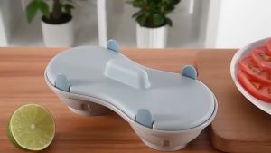 Microwave Double Egg Poacher Maker Poached Eggs Cooker Steamer Kitchen Gadget Dishwasher Heat Resistant Microwave Egg Poacher
