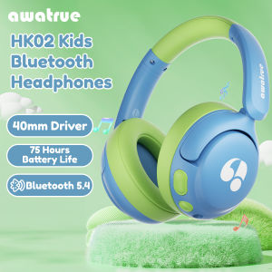 Awatrue Kids Bluetooth 5.4 Headphones 85dB Safe Volume Wireless Over-Ear Toddler Headphones for iPad/YOTO Player/Tablet/School