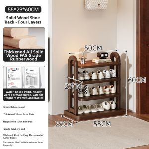 ZHUSHANXIA | Compact Wooden Shoe Rack Multi-layer Wall Mount