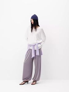 MO&Co. | Comfortable Drawstring Pants Sandwashed Modal Blend