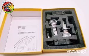 หลอดไฟหน้า LED F2 สว่างสุด 12000 lm แสงสีขาว 6500 k ไม่แยงตา มีขั้ว H4 H1 H7 H11 HB3 HB4