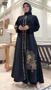 ABAYA KIRANA HITAM / / GAMIS HITAM MEWAH / / GAMIS ABAYA TERBARU 2024