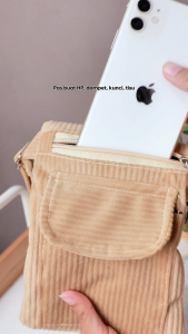 Trapicis - Tas Selempang Handphone Sling Bag Mini Multi-fungsi Tas Hp Kecil Bahan Corduroy