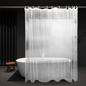 Water Cube Shower Curtain: a New Choice for Bathroom Decoration. Unique Geometric Texture Design. Easily Create a Cutting-Edge Bathroom Style