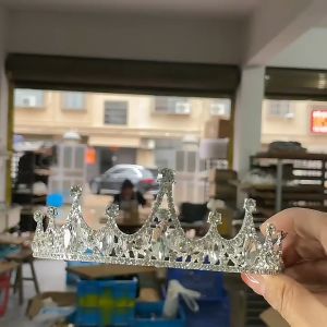 ALENADAY- Bando Mahkota Berlian Princess Anak Perempuan Bondu Bahan Metal Wedding Crown Wanita MHT01
