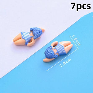 JETTING | ** New 7/14pcs Cute Bikini Girl Mini Resin Figurines Swimming Figure DIY Crafts Phone Case Decoration Scrapbooking Desktop Decor
