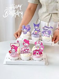 Set Que Giấy Kuromi Kitty Người Nhện trang trí Tem Cắm Bánh Cupcake Topper trang trí Bánh Sinh nhật