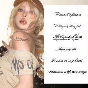 กริลกริกริ๊ากสติกเกอร์รอยสักสมุนไพร3ชิ้นรอยสักชั่วคราวสำหรับผู้หญิงผู้ชายดีไซน์แบบกระดูกไหปลาร้าแขนสติกเกอร์รอยสักคำภาษาอังกฤษศิลปะร่างกาย