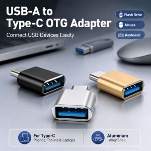 Aluminum Alloy Type C OTG Adapter for Xiaomi Huawei Phone Supports USB Flash Drive Keyboard Mouse High Speed Data Transfer