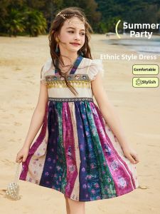 Ask Junior | Fashion Flying Sleeve Light and Breathable Ethnic Style Childrens Dress