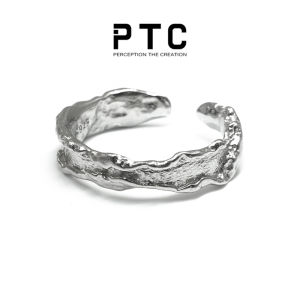 PTC Irregular Personality Burning Texture Sterling Silver Opening
