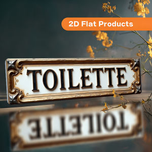 2D Vintage Metal Toilette Sign Aluminum Wall Art Decor for Home Cafe Living Room Bedroom Office Garage Study Party Holid
