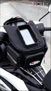Túi treo xe máy ZDK K4 lớn dung tích 10L tặng kèm bọc túi chống nước thiết kế vành cao su 4cm hỗ trợ che nắng