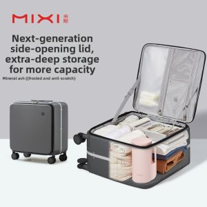 Mixi | Aluminum Frame Front and Side Open Lightweight Password Lock Luggage 18 inches